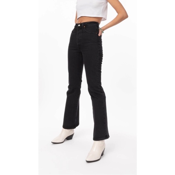 Levis NWT Ribcage Boot Jeans Black Lake - Picture 2 of 13